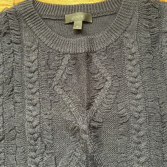 COPY - J.Crew cable crewneck fringe sweater M A11 - Picture 3 of 5